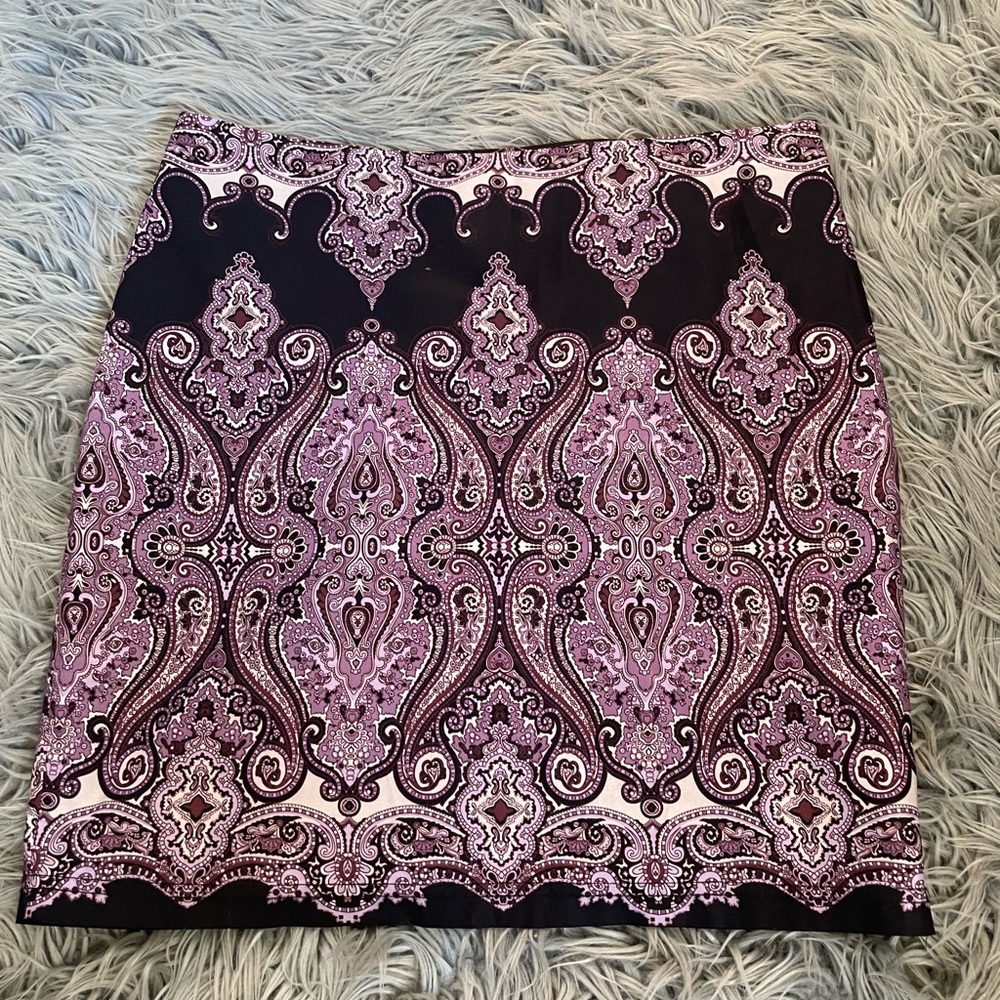 Purple paisley mini skirt